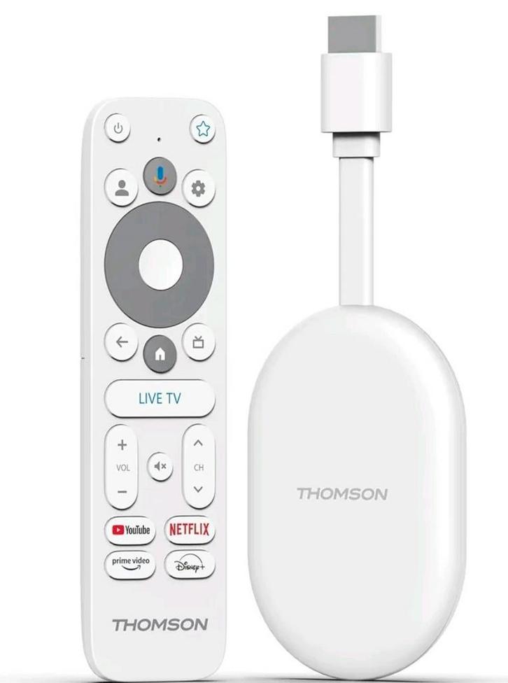Thomson Go Cast 4k- Chromecast met google tv, Audio, Tv en Foto, Mediaspelers, Nieuw, Zonder harde schijf, HDMI, Ophalen of Verzenden