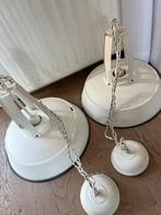 Twee witte industriele hanglampen fabriekslampen, Ophalen of Verzenden, Zo goed als nieuw, Metaal, Minder dan 50 cm