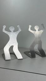 Boekensteunen poppetjes grijs metaal Keith Haring stijl, ., Ophalen of Verzenden, Zo goed als nieuw, .