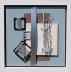 Groot modern 3D kunstwerk zilver blauw, Ophalen, Tweedehands, Tweedehands, Tweedehands