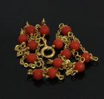 Bloedkoraal 18k gouden design dames ketting vintage, Sieraden, Tassen en Uiterlijk, Antieke sieraden, Ophalen of Verzenden, Goud