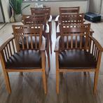 Eiken Eetkamerstoelen - Set van 6, Ophalen, Bruin, Vier