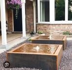 Super mooie grote watertafel 120x120x40 cortenstaal, Tuin en Terras, Ophalen of Verzenden, Nieuw, Waterornament