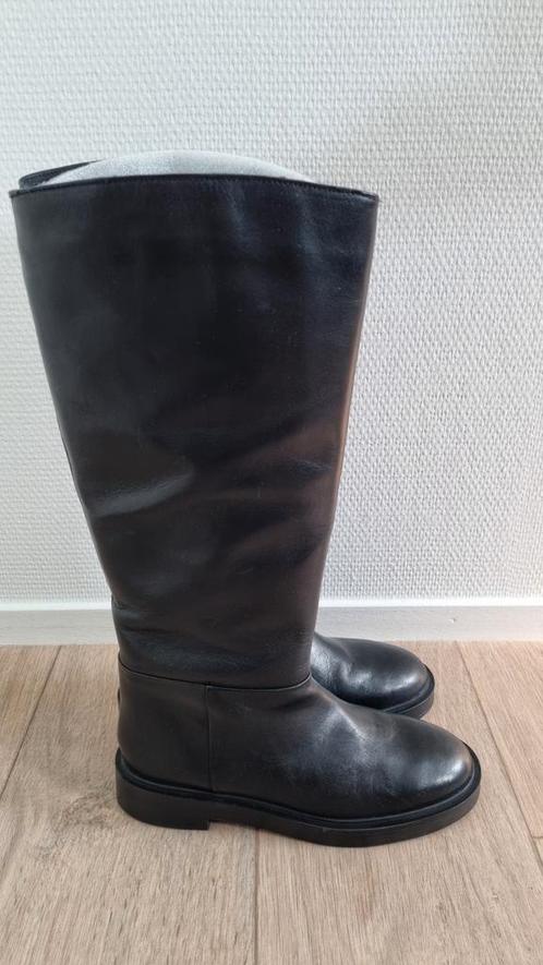 H&M premium zwart leer leren knie laars 39, Kleding | Dames, Schoenen, Nieuw, Hoge laarzen, Zwart, Ophalen