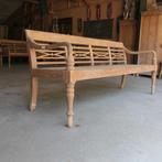 Landelijke teak bank RQ6 Stationsbank Bali tuin terras Ibiza, Ophalen of Verzenden