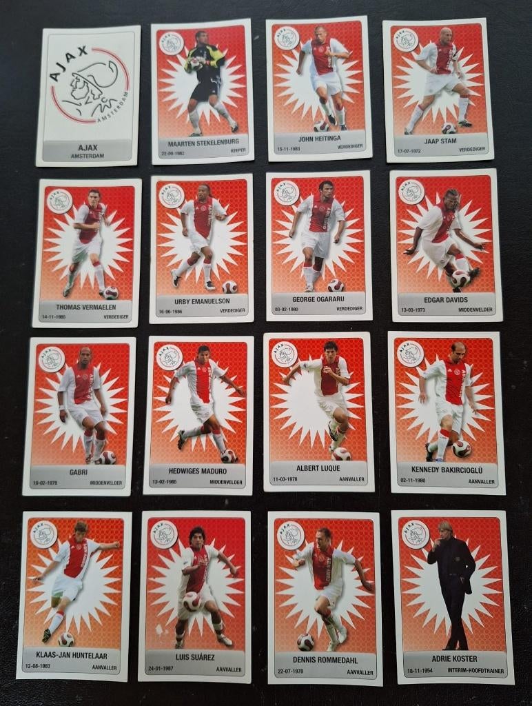 Complete set kaarten Ajax 2007-08, Ophalen of Verzenden, Zo goed als nieuw, Ajax, Poster, Plaatje of Sticker