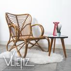 Vintage, retro, rotan, rattan fauteuil, stoel, loungestoel, Huis en Inrichting, Fauteuils, Riet of Rotan, Gebruikt, Ophalen, Vintage, retro