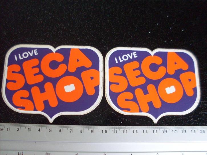 2x sticker i love seca shop, Verzamelen, Stickers, Zo goed als nieuw, Bedrijf of Vereniging, Verzenden
