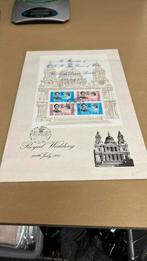 Blok Isle of Man royal wedding 1981 op envelop, Ophalen of Verzenden, Koningshuis