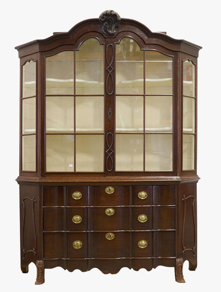 18e Eeuwse Eikenhouten Vitrinekast, Antiek en Kunst, Antiek | Meubels | Kasten, Ophalen