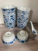 Vintage Chinese rijstkommen diverse met bloem decoratie, Ophalen of Verzenden