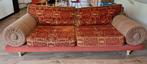 Bank, Casablanca, 3-zits, rood, warme kleur, Ophalen, Gebruikt, Driepersoons, 75 tot 100 cm