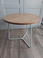 Bijzettafeltje houten blad, onderstel wit NIEUW IN DOOS I, Ophalen, Nieuw, Rond, Minder dan 55 cm