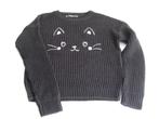 FB Sister knitwear zwarte trui met kat poes maat XS, Zwart, Ophalen of Verzenden, Zo goed als nieuw, Maat 34 (XS) of kleiner