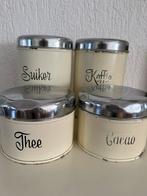 Vintage emaille Brabantia Voorraadblikken Set van 4, Ophalen of Verzenden, Gebruikt, Overige materialen, Pot, Bus of Blik