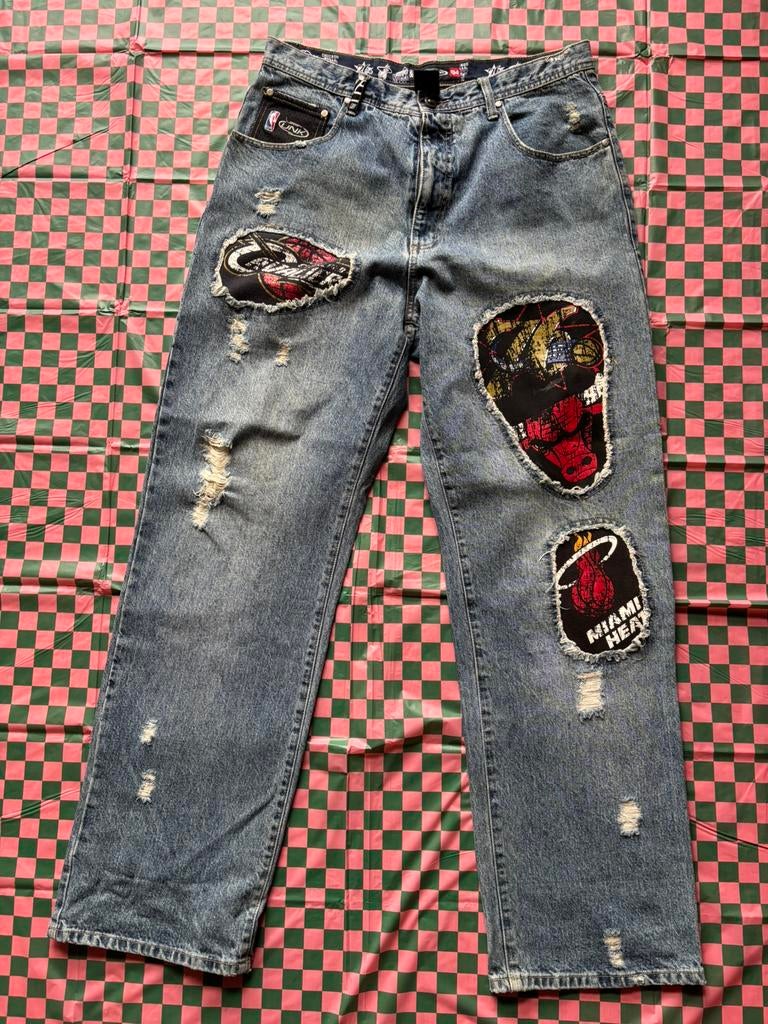 NBA jeans denim maat M, Blauw, Miami, Ophalen of Verzenden, Zo goed als nieuw