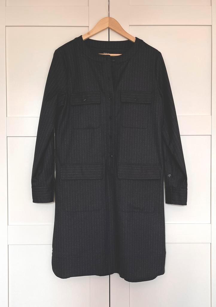 Max & Co - Jurkje met riem - Krijtstreep - Maat 38 - Nieuw, Kleding | Dames, Jurken, Nieuw, Maat 38/40 (M), Grijs, Knielengte