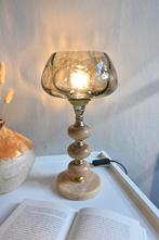 Onyx tafellamp met Murano glazen kap, Huis en Inrichting, Lampen | Tafellampen, Onyx, marmer, Onyx, marmer, Ophalen of Verzenden