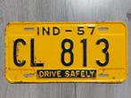 Kentekenplaat 1957 Indiana USA Nummerplaat Nummerbord, Verzamelen, Ophalen of Verzenden, Gebruikt, Auto's