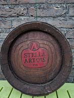 Reclamebord Stella Artois in de vorm van tondeksel, Verzamelen, Biermerken, Ophalen of Verzenden, Zo goed als nieuw, Reclamebord, Plaat of Schild