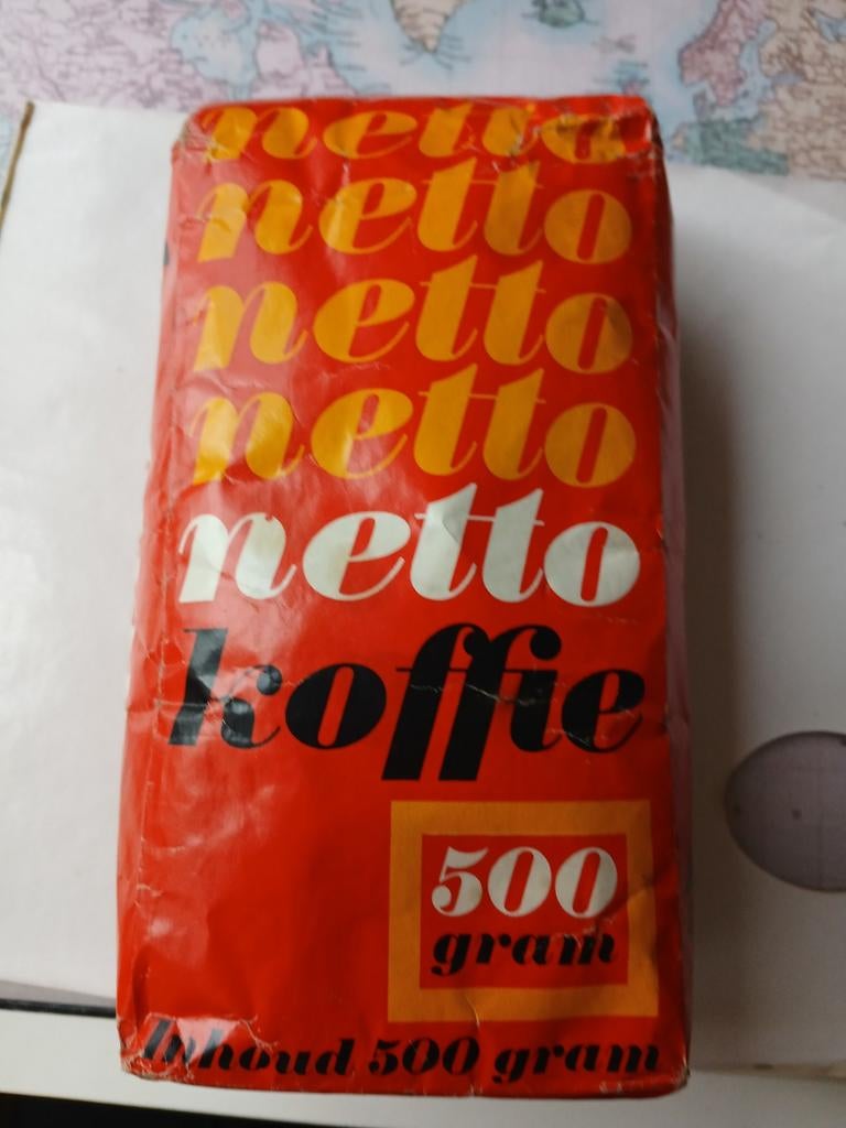 Vintage Netto Koffiepak - 500 gram, Verzamelen, Ophalen of Verzenden, Gebruikt, Verpakking
