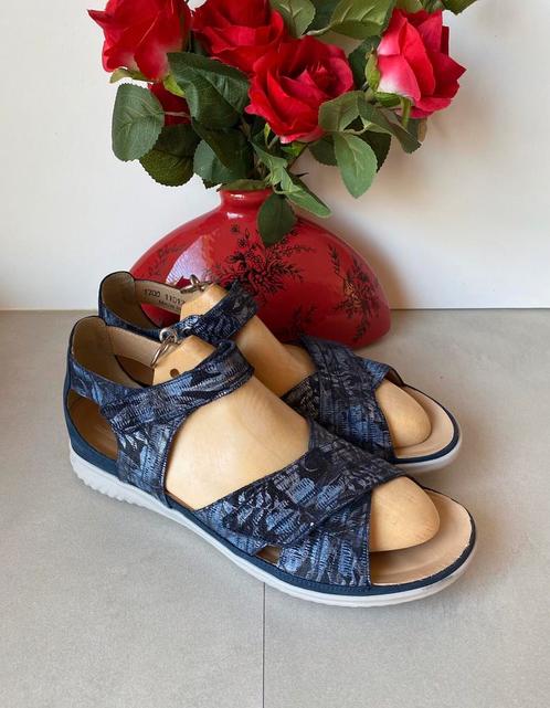HARTJES SANDALEN MT: 46(45) NIEUWSTAAT, Kleding | Dames, Schoenen, Zo goed als nieuw, Sandalen of Muiltjes, Blauw, Ophalen of Verzenden