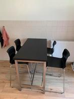 Ikea bartafel Ekedalen zwart hout met barkrukken, Ophalen, Zo goed als nieuw, Minder dan 4 stoelen