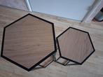 2 Hexagon bijzet tafels, Ophalen, Zo goed als nieuw, Glas of Kopje