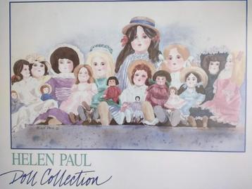 Vintage poster poppen Helen Paul dollcollection 50 x 60 cm beschikbaar voor biedingen