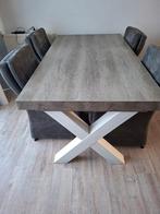 Eettafel met vier stoelen, Huis en Inrichting, Tafels | Eettafels, Ophalen, Gebruikt, 100 tot 150 cm, 150 tot 200 cm