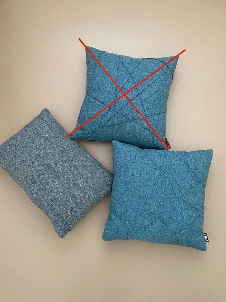 Sierkussens, Huis en Inrichting, Woonaccessoires | Kussens, Zo goed als nieuw, Blauw, Vierkant, Ophalen of Verzenden