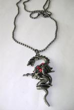 alchemy gothic ketting siren draak vintage gothic punk rock, Overige materialen, Verzenden, Zwart, Met kristal