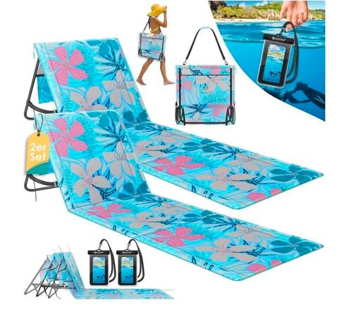 Kesser 2 x Strandligstoel NIEUW, Tuin en Terras, Ligbedden, Nieuw, Aluminium, Inklapbaar, Ophalen of Verzenden
