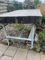 Stoere hoge tafel van steigerpalen ,bartafel. Moet weg!, Ophalen, Gebruikt, 50 tot 100 cm, Vijf personen of meer