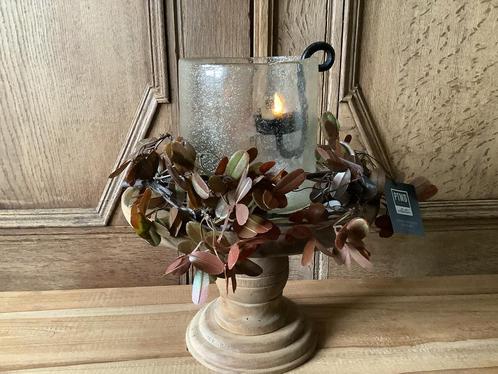 Nieuw houten schaaL PTMD tak, windlicht en glashaak, Huis en Inrichting, Woonaccessoires | Kandelaars en Kaarsen, Nieuw, Ophalen of Verzenden