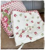 Romantische kussenhoes met roosjs, 40 x 40 cm, striklintjes, Overige kleuren, Vierkant, Nieuw, Ophalen of Verzenden