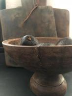 Klein houten schaaltje op voet sober sleets, Antiek en Kunst, Ophalen of Verzenden