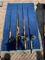 Vliegvissen 5 Hengels & 4 Reel #visspullen 4, Ophalen, Zo goed als nieuw, Complete set
