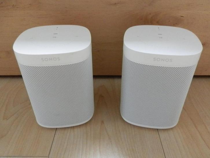 2x Sonos One (wit)., Audio, Tv en Foto, Luidsprekers, Zo goed als nieuw, Front, Rear of Stereo speakers, 60 tot 120 watt, Sonos