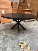 Ronde eettafel zwart mango 160cm incl. spinpoot, Huis en Inrichting, Tafels | Eettafels, Ophalen, Nieuw, 50 tot 100 cm, Vijf personen of meer