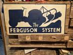 Blikken bord massey ferguson tractoren emaille, Verzamelen, Ophalen, Gebruikt, Reclamebord