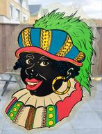 Vintage Etalage Zwarte Piet ( dubbelzijdig), Ophalen of Verzenden, Gebruikt