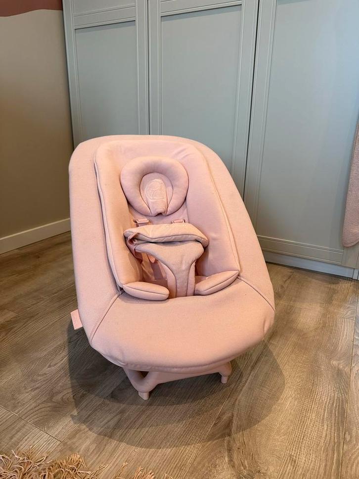 Cybex Lemo Bouncer Pearl Pink incl adapters- Erg Goede staat, Kinderen en Baby's, Wipstoeltjes, Zo goed als nieuw, Wipstoel, Overige merken
