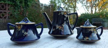 Super Mooi Navy Blauw Japans Thee servies Soko Handpainted  beschikbaar voor biedingen