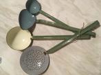 antiek emaille keukengerei 4 stuks groen, Antiek en Kunst, Antiek | Emaille, Ophalen of Verzenden