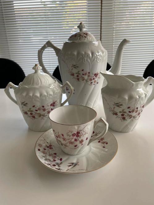 Oiseau Bleu koffie servies porselein 11 delen, Antiek en Kunst, Antiek | Porselein, Ophalen