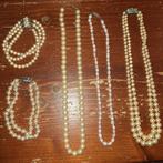 Parel kettingen en armbanden met 925 / 800 zilver slotjes, Ophalen of Verzenden, Zo goed als nieuw, Zilver, Zilver