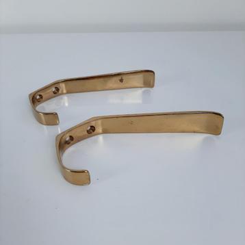 Vintage messing jashaak, kapstokhaak, haak met strak design beschikbaar voor biedingen
