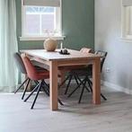 4 Eetkamerstoelen - Antraciet & Cognac - Comfortabel, Ophalen, Gebruikt, Bruin, Overige typen