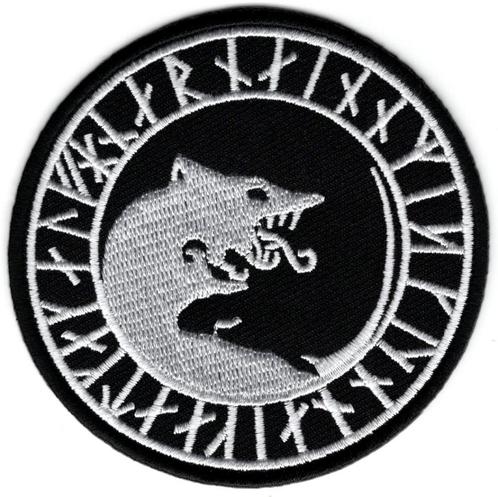 Viking Wolfhead stoffen opstrijk patch embleem, Verzamelen, Stickers, Nieuw, Overige typen, Verzenden
